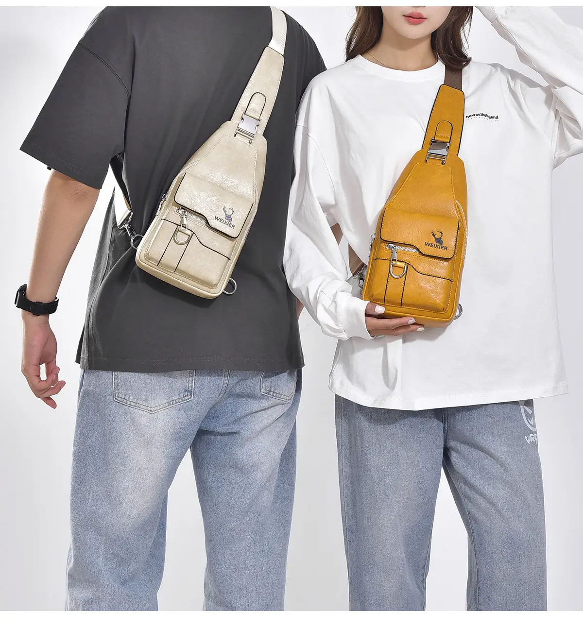 Men's Waterproof Crossbody Bag Brown Leather Large Capacity — feature 16