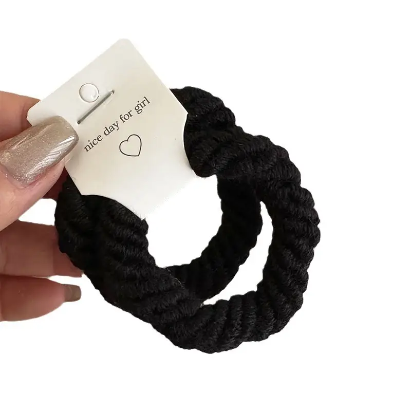 Autumn & Winter Hair Ties Milk Coffee Multi Strand Ponytail Tie - Image 9