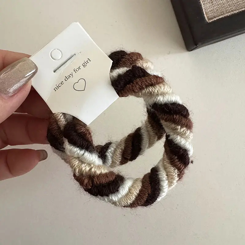 Autumn & Winter Hair Ties Milk Coffee Multi Strand Ponytail Tie — feature 10