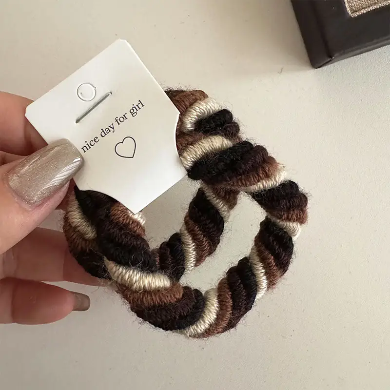 Autumn & Winter Hair Ties Milk Coffee Multi Strand Ponytail Tie — feature 16