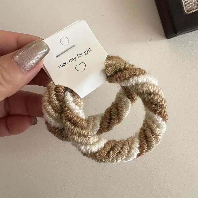 Autumn & Winter Hair Ties Milk Coffee Multi Strand Ponytail Tie — feature 8
