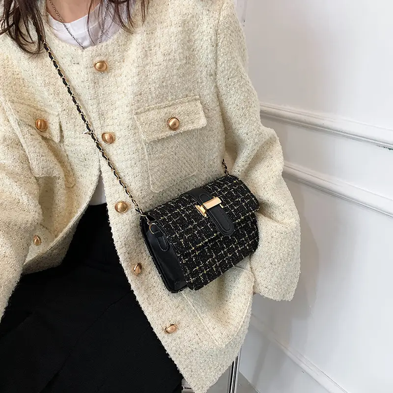 Textured Woolen Shoulder Messenger Bag for Women - Image 4