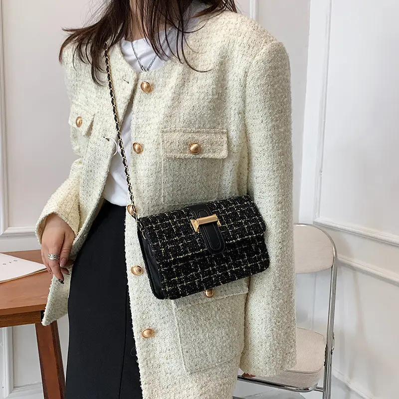 Textured Woolen Shoulder Messenger Bag for Women - Image 5