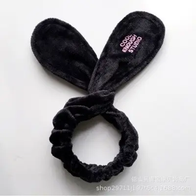 Pink Embroidered Rabbit Ears Headband for Girls
