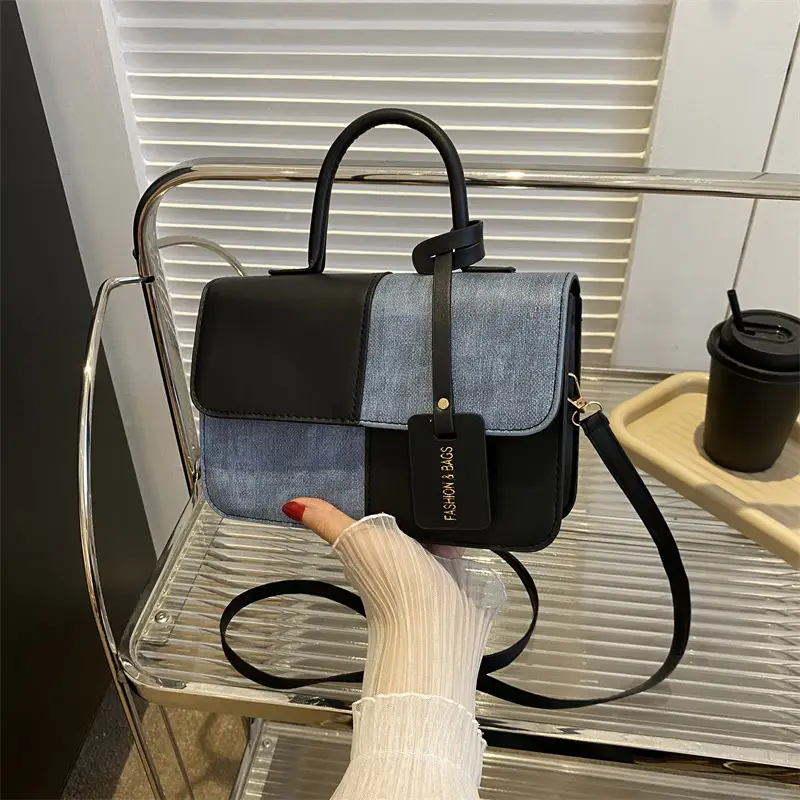 Women Contrast Color Shoulder Bag 2023 Winter - Image 5