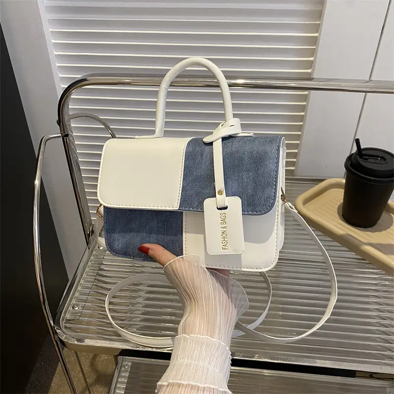 Women Contrast Color Shoulder Bag 2023 Winter - Image 6