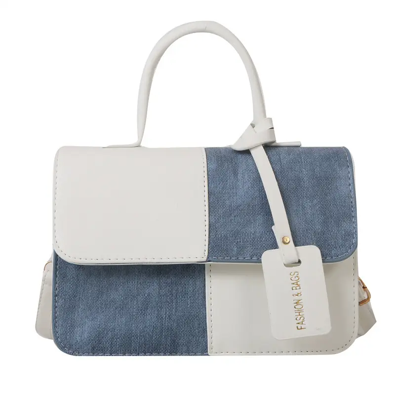 Women Contrast Color Shoulder Bag 2023 Winter - Image 2