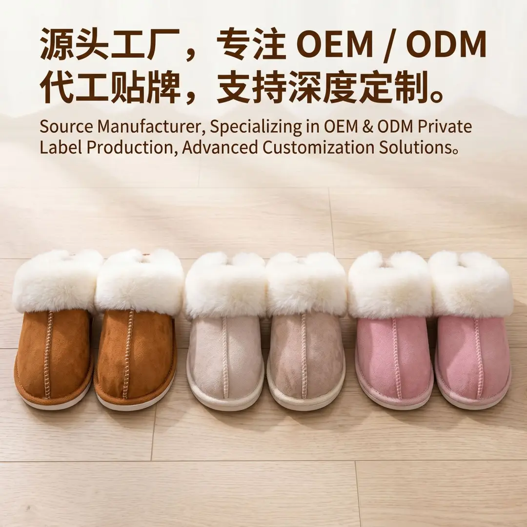 Cross-Border Foreign Trade Wholesale Furry Slippers Warm Thick-Soled Non-Slip Plush Slippers Home Memory Foam Indoor Cotton Slippers — feature 4