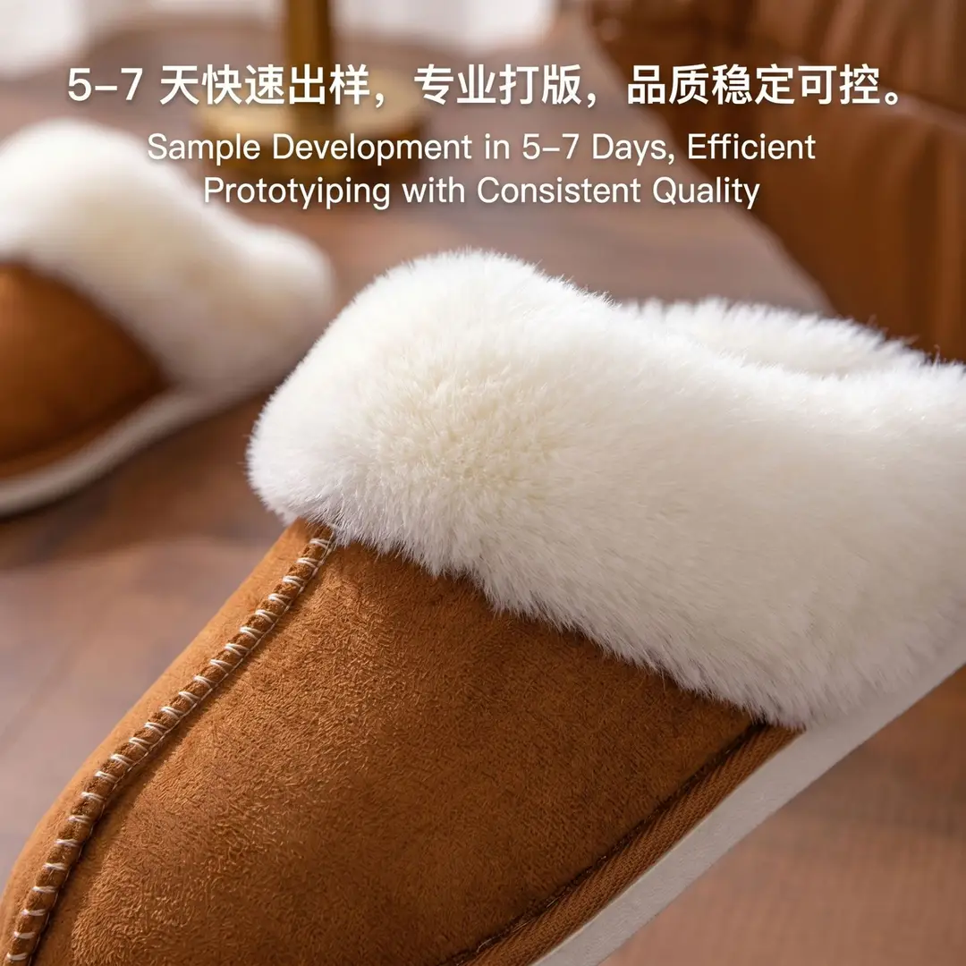 Cross-Border Foreign Trade Wholesale Furry Slippers Warm Thick-Soled Non-Slip Plush Slippers Home Memory Foam Indoor Cotton Slippers — feature 6