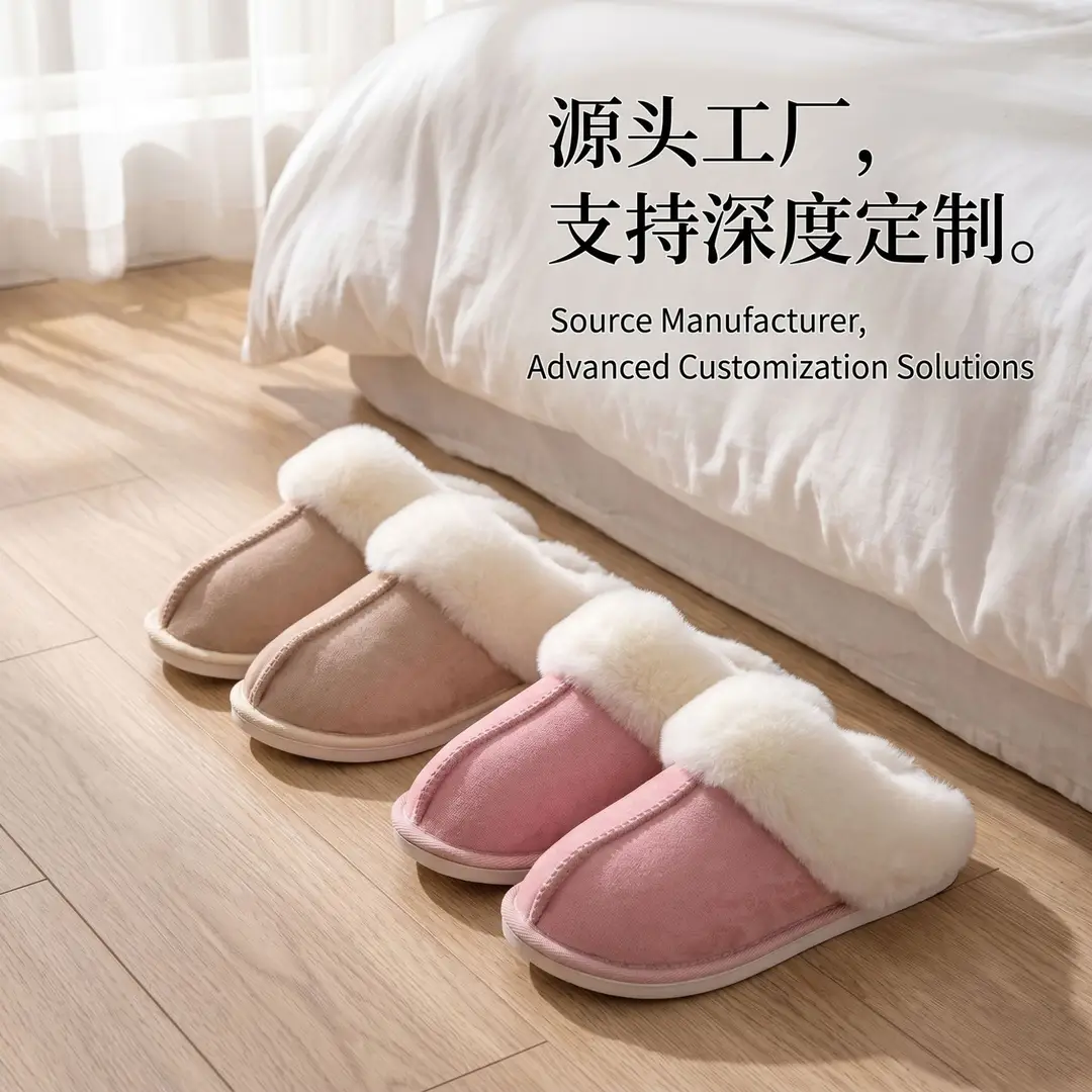 Cross-Border Foreign Trade Wholesale Furry Slippers Warm Thick-Soled Non-Slip Plush Slippers Home Memory Foam Indoor Cotton Slippers — feature 8