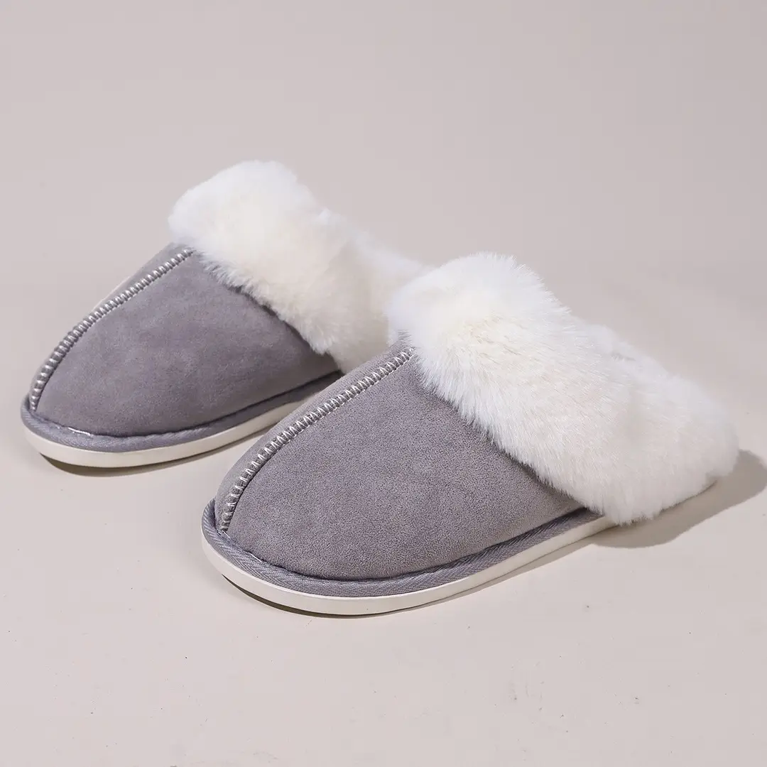 Cross-Border Foreign Trade Wholesale Furry Slippers Warm Thick-Soled Non-Slip Plush Slippers Home Memory Foam Indoor Cotton Slippers