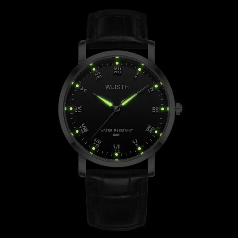 Luminous Waterproof Quartz Watch for Men Black Steel Band - Image 8