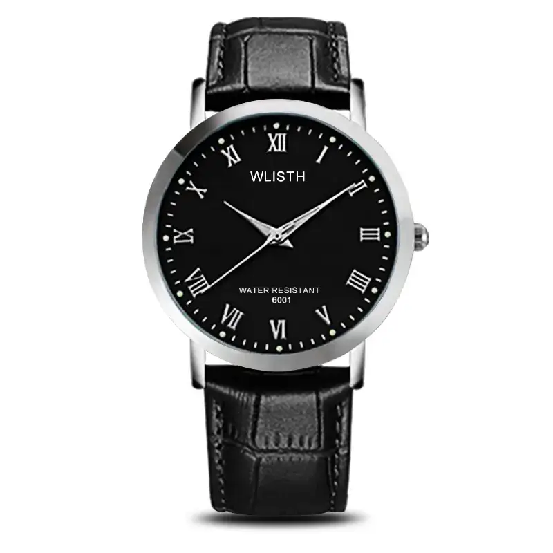 Luminous Waterproof Quartz Watch for Men Black Steel Band - Image 2