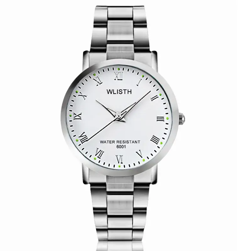 Luminous Waterproof Quartz Watch for Men Black Steel Band - Image 3