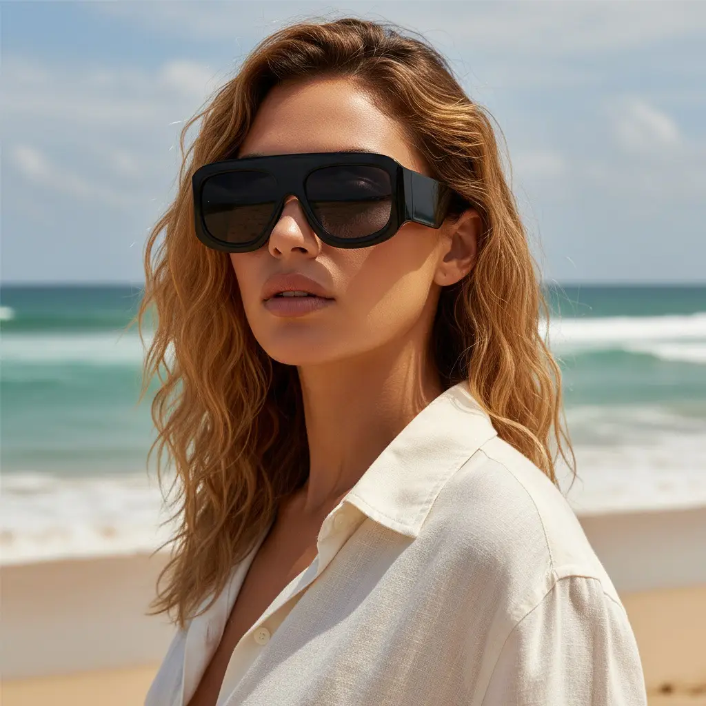 Wide Leg Catwalk Sunglasses for Men Women European Fashion - Image 9