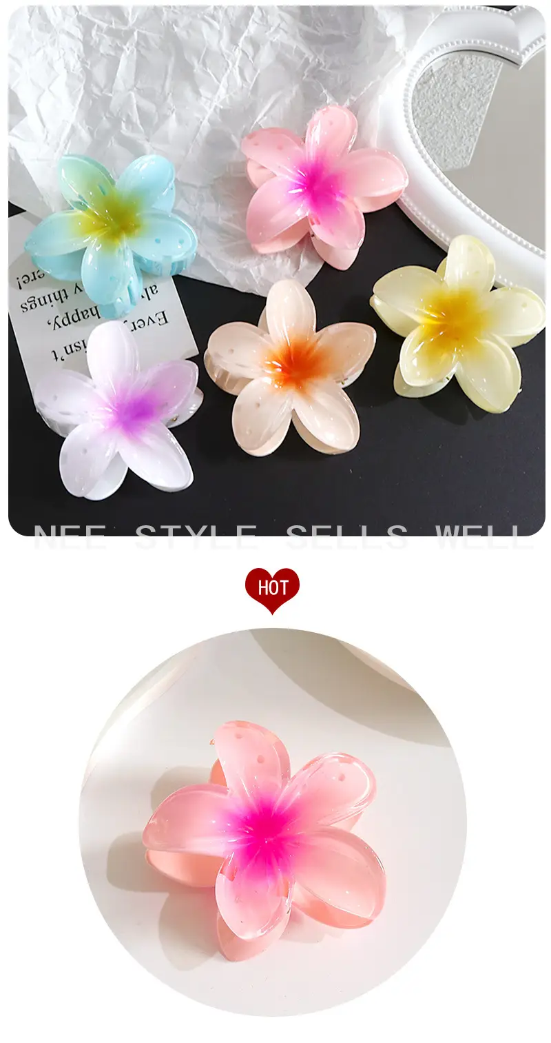 Transparent Flower Candy Color Clips for Hair — feature 1