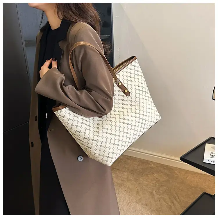Women's High-End Brown GPU Tote Bag with Leather Handles — feature 16