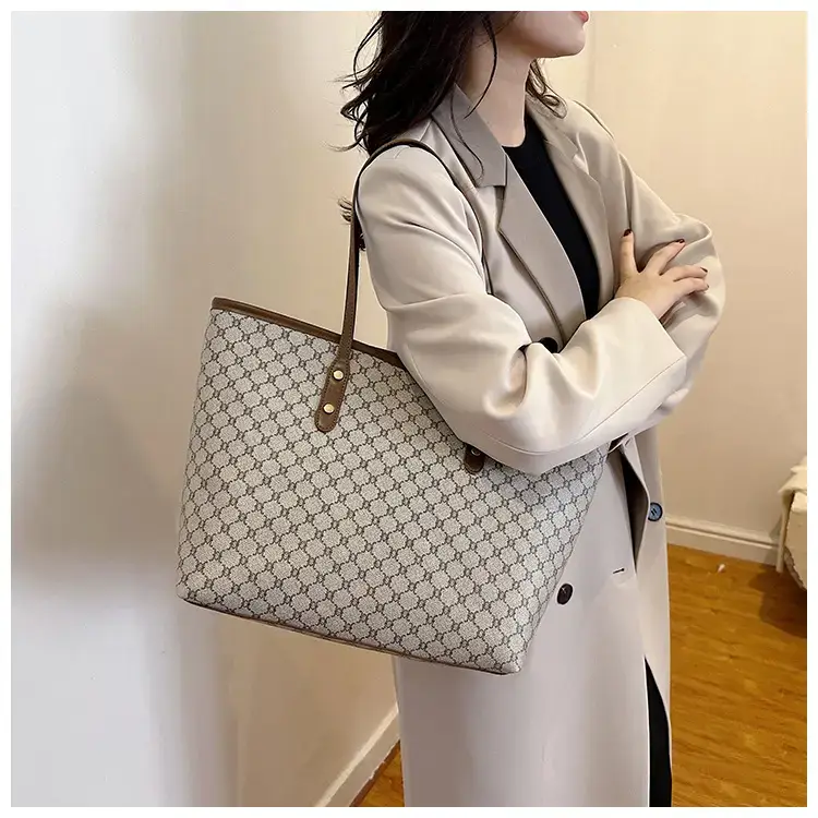 Women's High-End Brown GPU Tote Bag with Leather Handles — feature 20