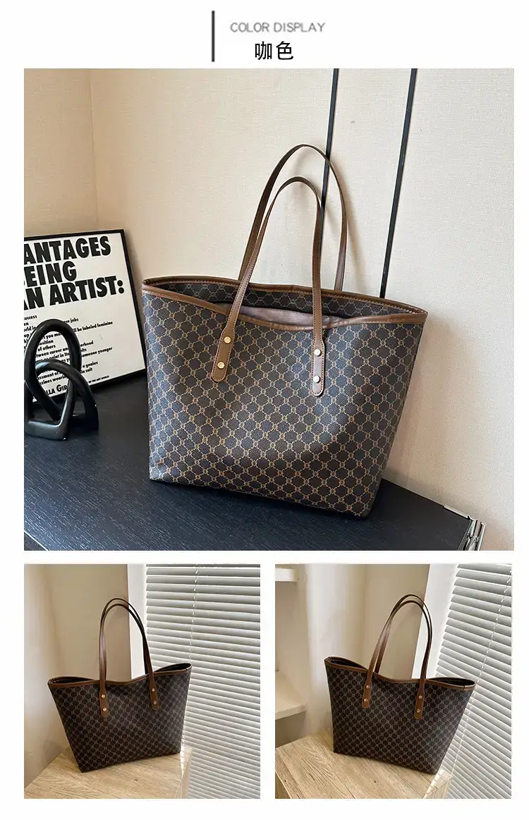 Women's High-End Brown GPU Tote Bag with Leather Handles — feature 22