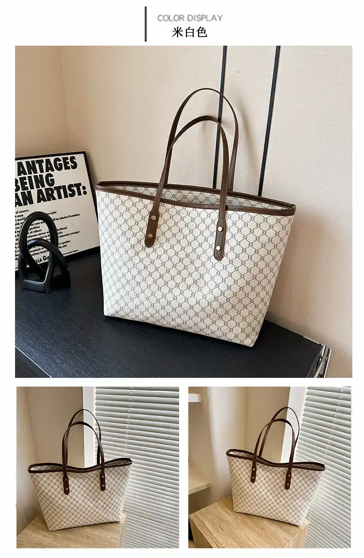 Women's High-End Brown GPU Tote Bag with Leather Handles — feature 23