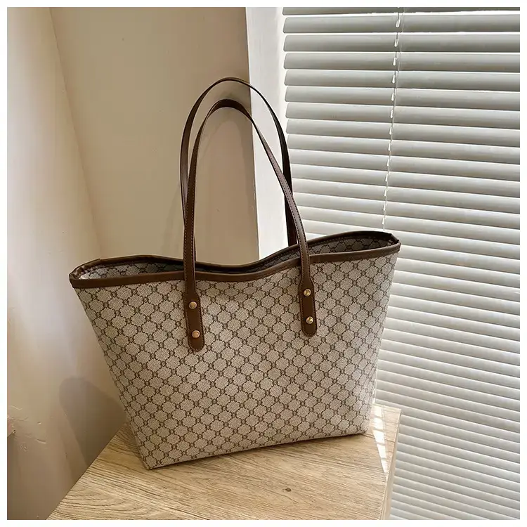 Women's High-End Brown GPU Tote Bag with Leather Handles — feature 25