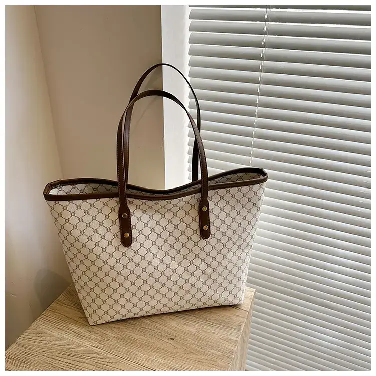 Women's High-End Brown GPU Tote Bag with Leather Handles — feature 26