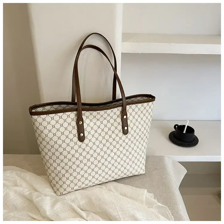Women's High-End Brown GPU Tote Bag with Leather Handles — feature 27