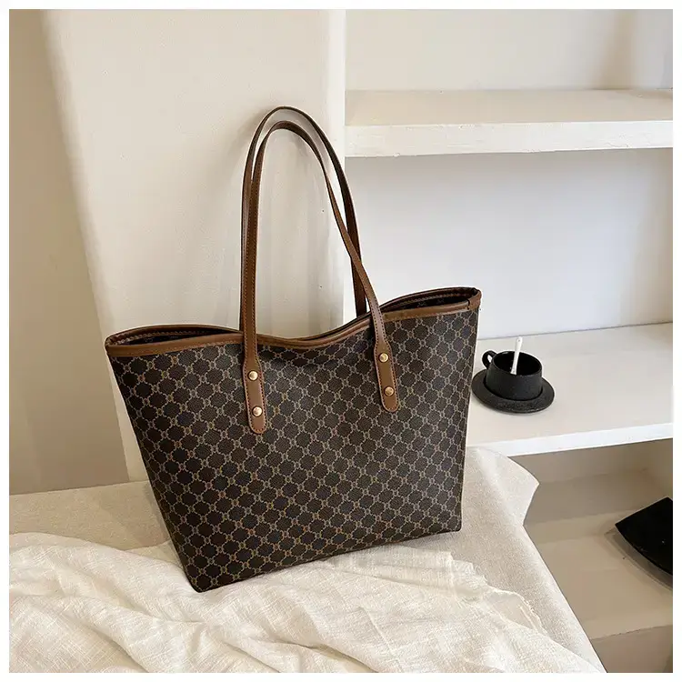 Women's High-End Brown GPU Tote Bag with Leather Handles — feature 28