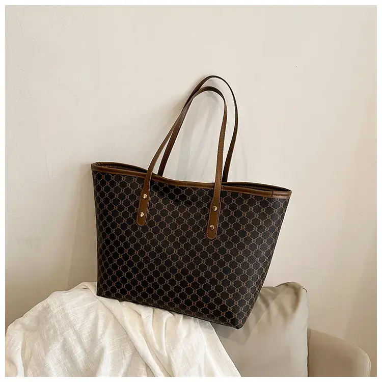 Women's High-End Brown GPU Tote Bag with Leather Handles — feature 31
