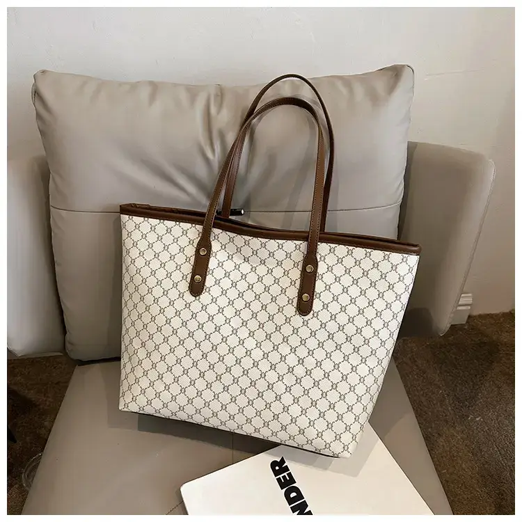 Women's High-End Brown GPU Tote Bag with Leather Handles — feature 33