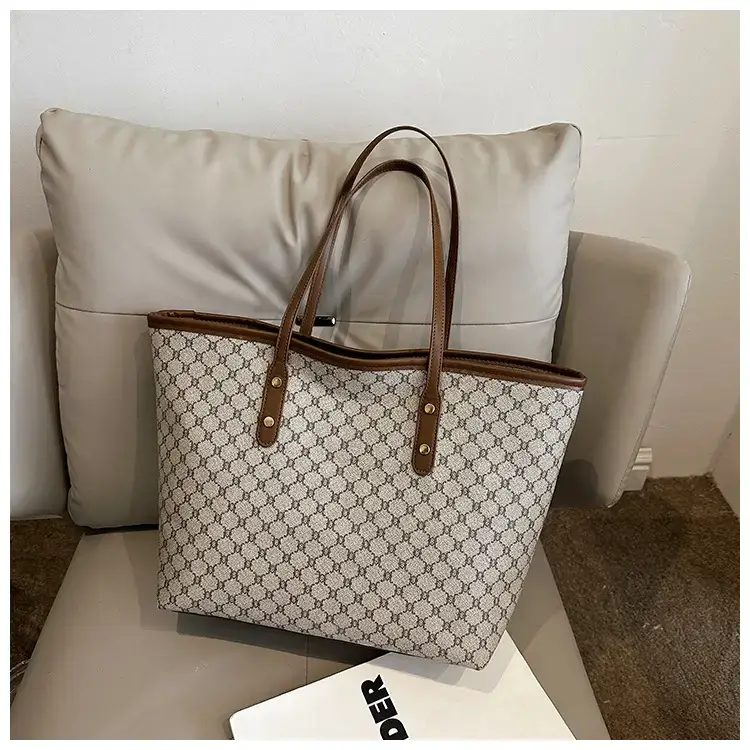 Women's High-End Brown GPU Tote Bag with Leather Handles — feature 35