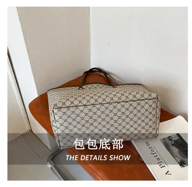 Women's High-End Brown GPU Tote Bag with Leather Handles — feature 6