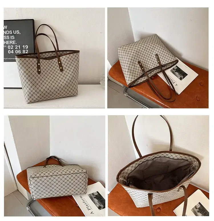 Women's High-End Brown GPU Tote Bag with Leather Handles — feature 9