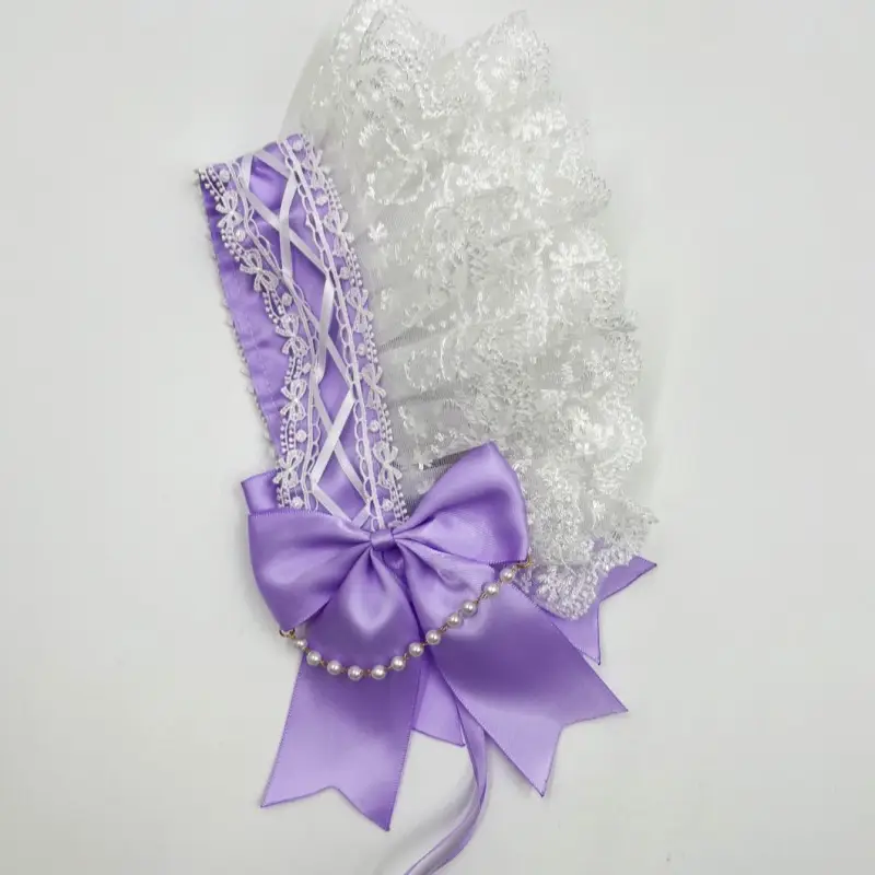 Baroque Hair Band with Red Bow & Pearl Adornment
