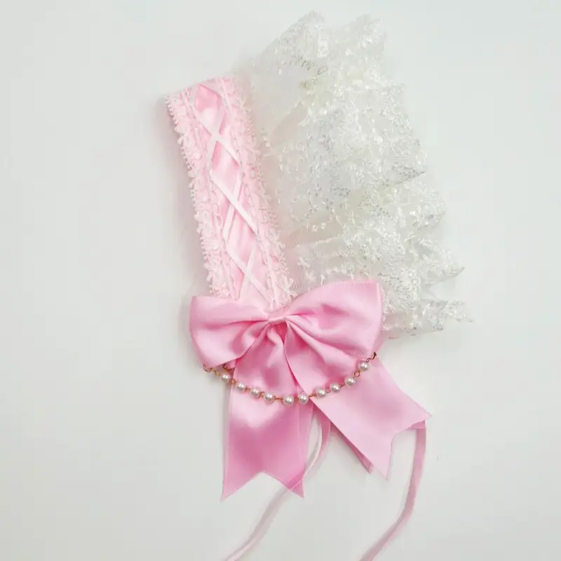 Baroque Hair Band with Red Bow & Pearl Adornment — feature 13