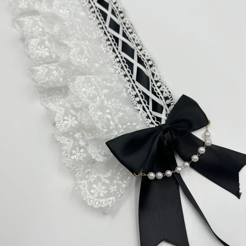 Baroque Hair Band with Red Bow & Pearl Adornment — feature 5