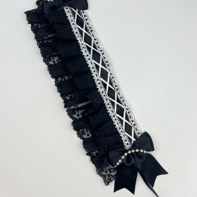 Baroque Hair Band with Red Bow & Pearl Adornment — feature 7