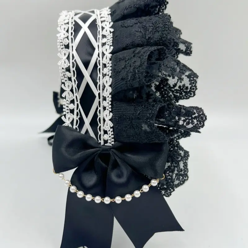 Baroque Hair Band with Red Bow & Pearl Adornment — feature 9