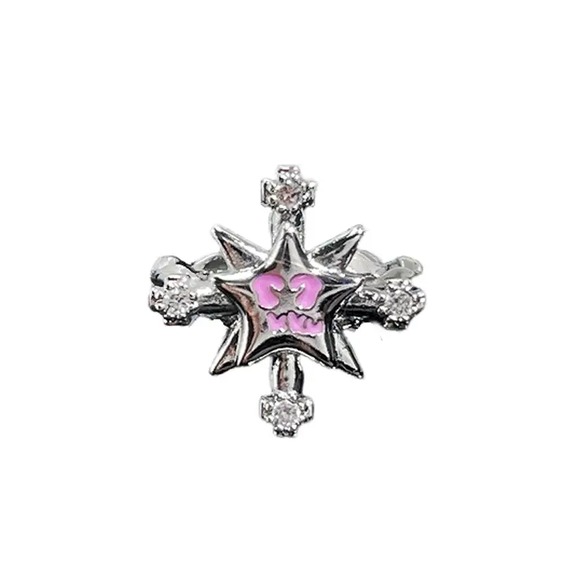Women's Retro Cross Open Ring with Cold Wind Design - Image 17