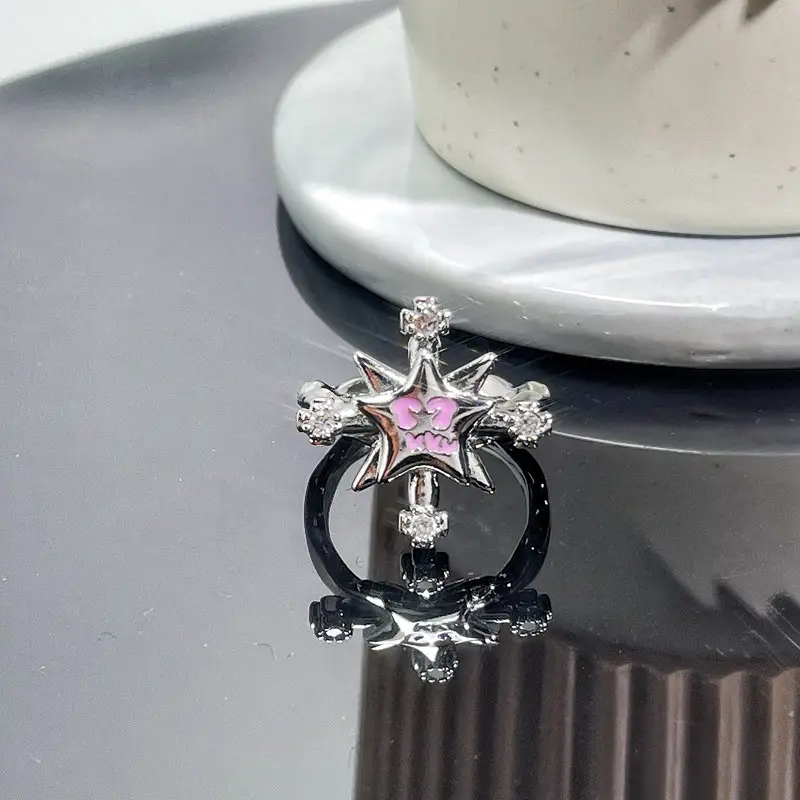 Women's Retro Cross Open Ring with Cold Wind Design - Image 9