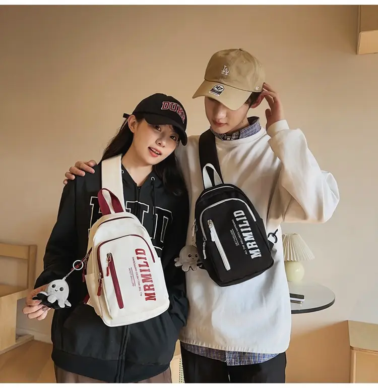 Women's Japanese Casual Chest Bag 2023 Red White — feature 16