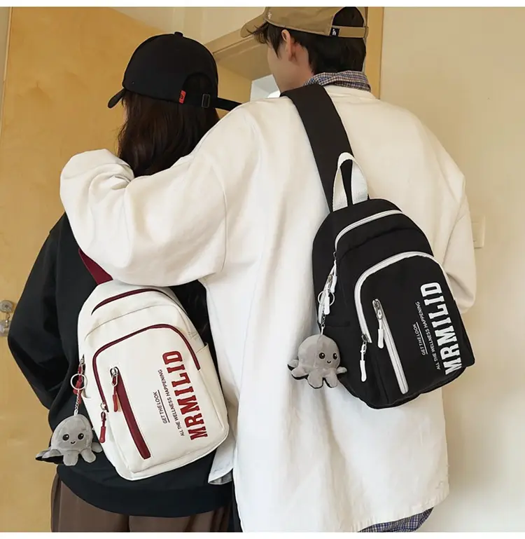 Women's Japanese Casual Chest Bag 2023 Red White — feature 19