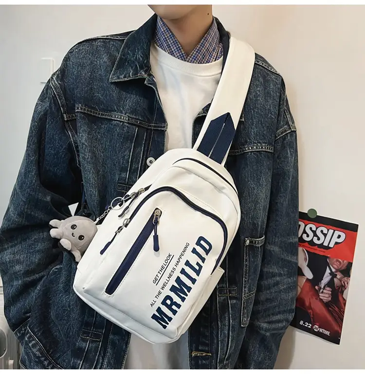 Women's Japanese Casual Chest Bag 2023 Red White — feature 40