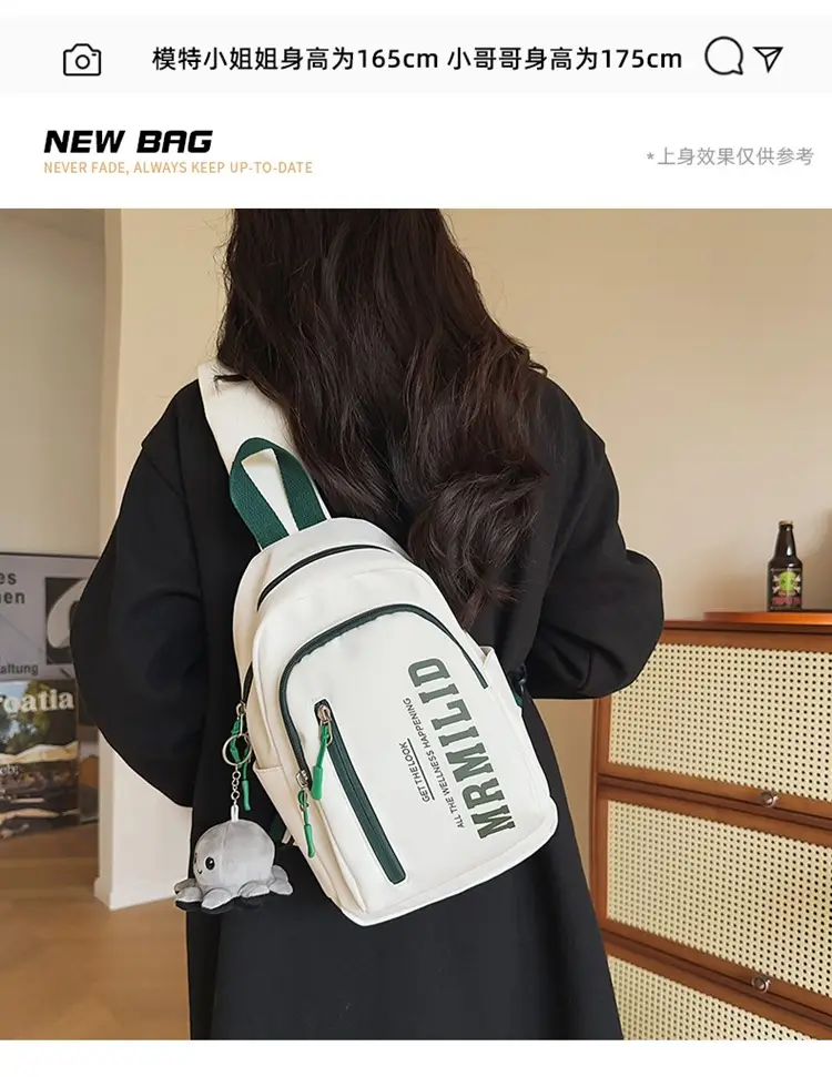 Women's Japanese Casual Chest Bag 2023 Red White — feature 5