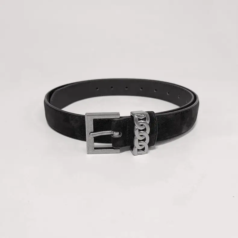 Women's Anti-Velvet Leather Belt with Silver Buckle — feature 14