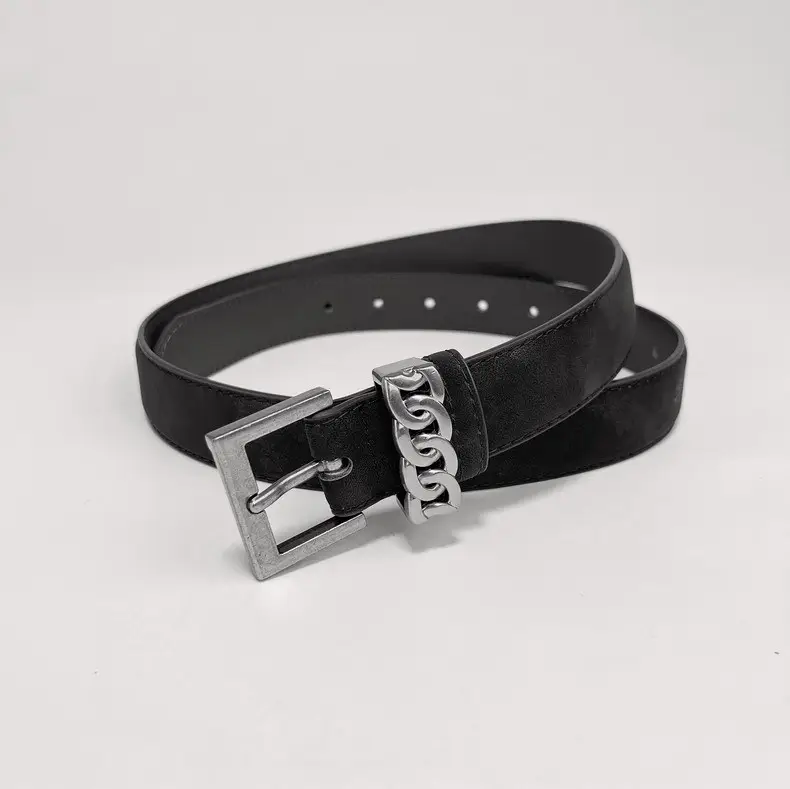 Women's Anti-Velvet Leather Belt with Silver Buckle — feature 15