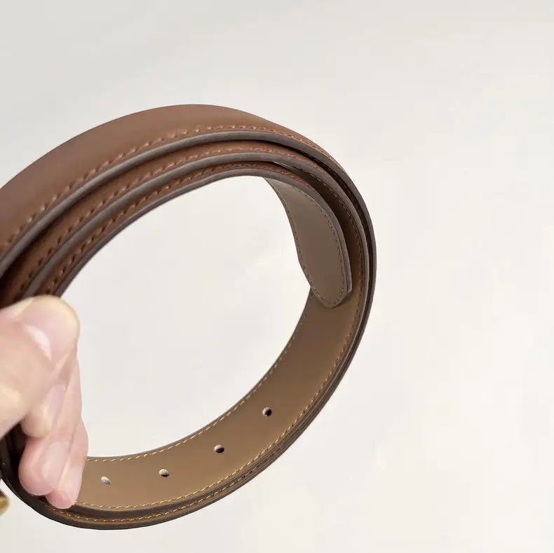 Women's Anti-Velvet Leather Belt with Silver Buckle — feature 5