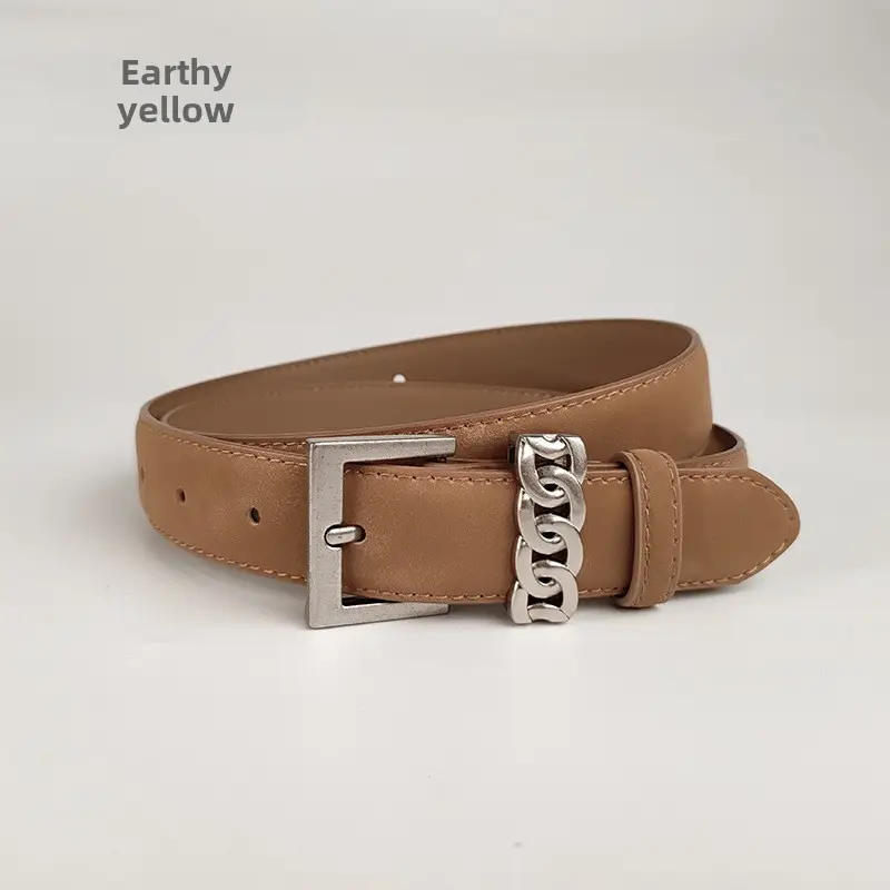 Women's Anti-Velvet Leather Belt with Silver Buckle - Image 3