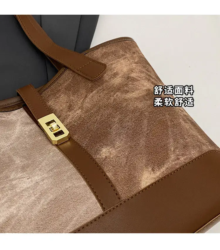 2023 New Light Luxury Tote Bag Women Large Capacity Autumn Winter Commute — feature 1