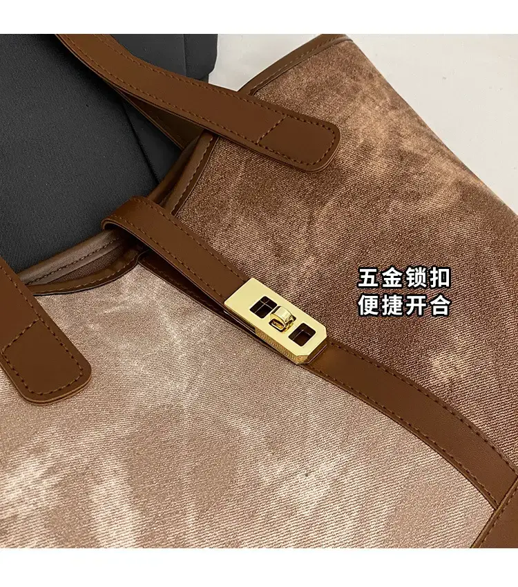 2023 New Light Luxury Tote Bag Women Large Capacity Autumn Winter Commute — feature 2